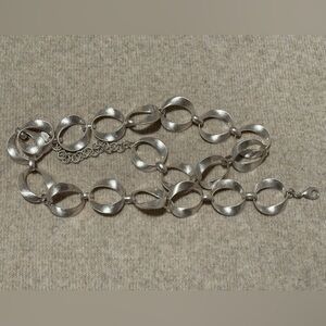 Mango Silver-Tone Linked Circle Statement Necklace - Women Jewelry